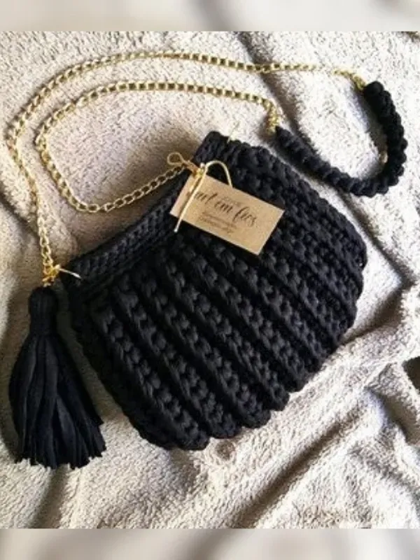 14 Modelos de bolsas em crochê feitos com fio de malha