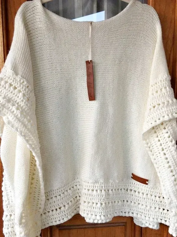 Ponchos Leves com Detalhes em Crochê: Delicadeza e Charme para o Look