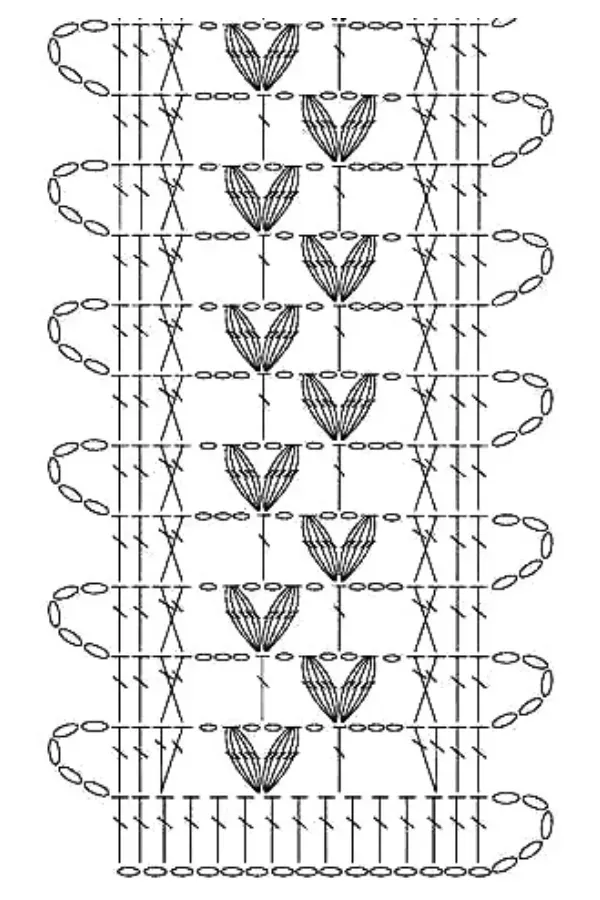 entremeio de crochê com gráfico para ponchos