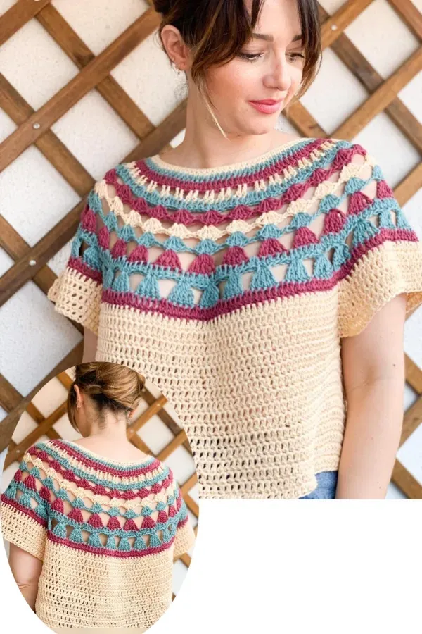 Lindos Pontos de Crochê com Gráficos para Blusas