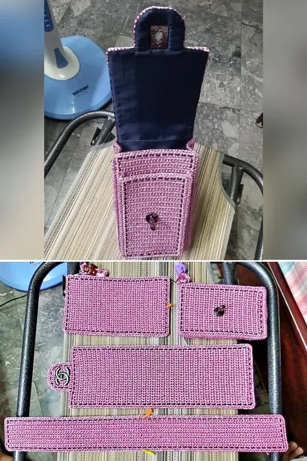Elegância e Utilidade: Porta Celular de Crochê com Pontos Simples