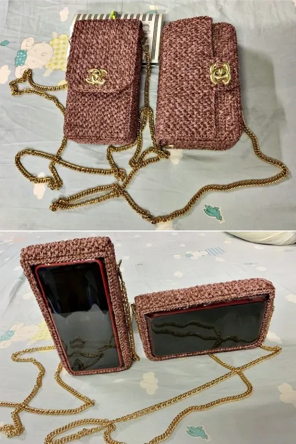 Elegância e Utilidade: Porta Celular de Crochê com Pontos Simples