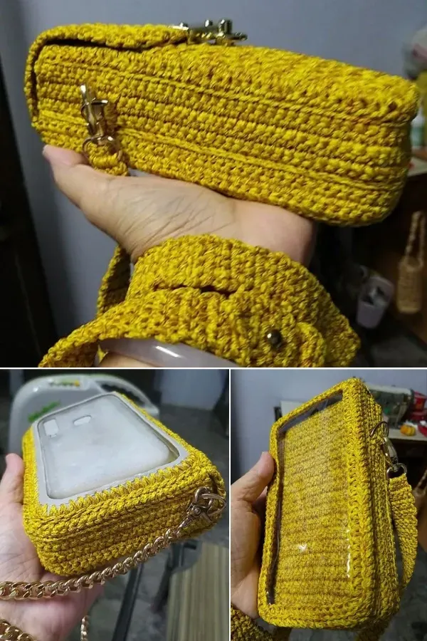 Elegância e Utilidade: Porta Celular de Crochê com Pontos Simples