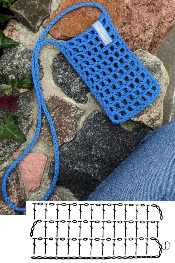 Elegância e Utilidade: Porta Celular de Crochê com Pontos Simples