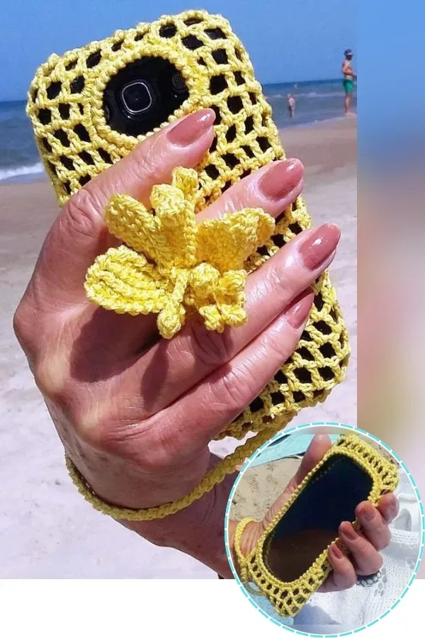 Elegância e Utilidade: Porta Celular de Crochê com Pontos Simples