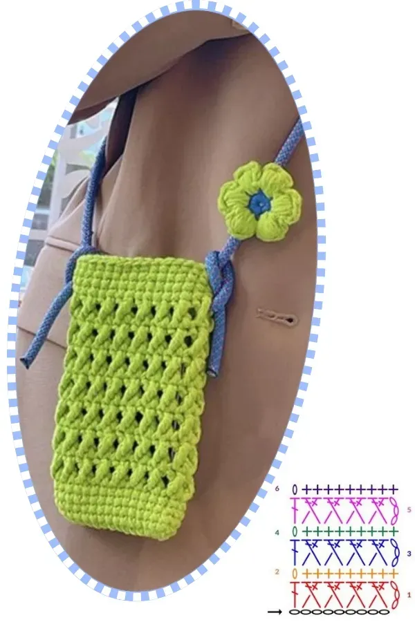 16 Modelos de porta-celular de crochê e gráficos dos pontos para inspirar