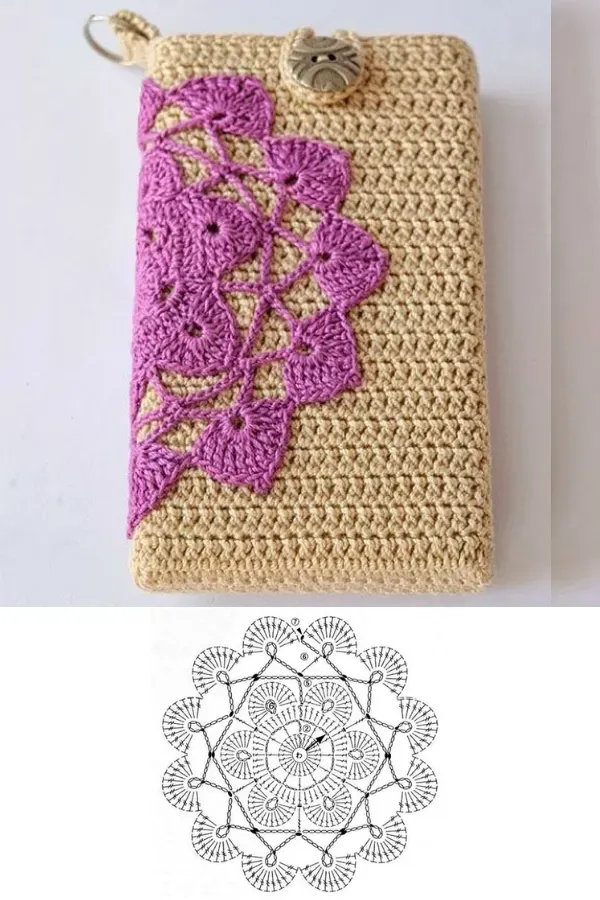 16 Modelos de porta-celular de crochê e gráficos dos pontos para inspirar