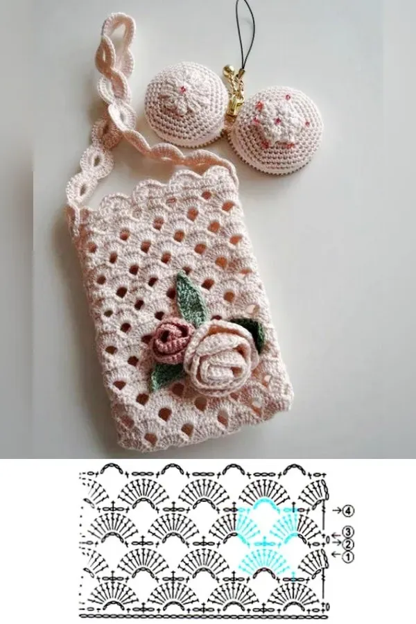 16 Modelos de porta-celular de crochê e gráficos dos pontos para inspirar