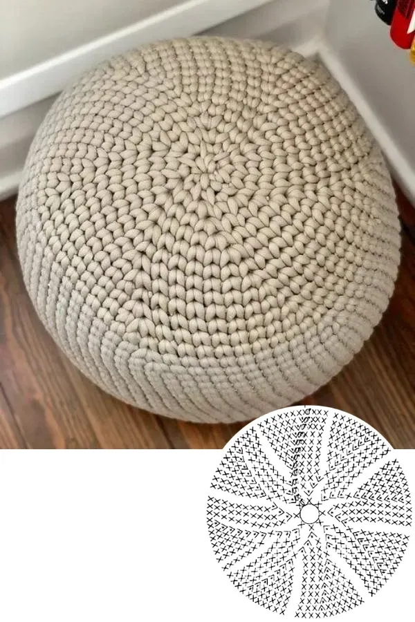 Elegância Artesanal: A Beleza dos Puffs Feitos de Crochê