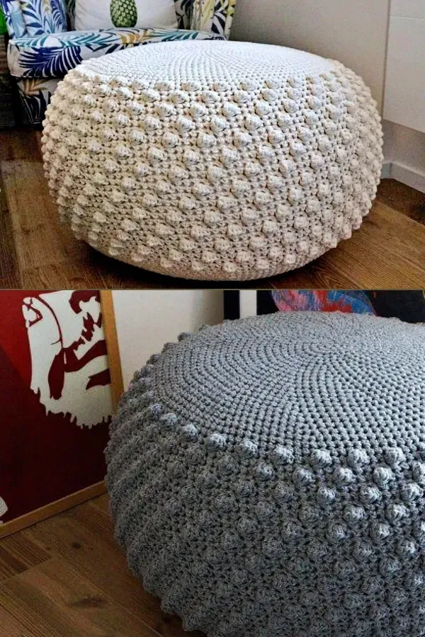 Elegância Artesanal: A Beleza dos Puffs Feitos de Crochê