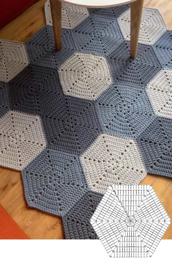 17 Ideias de Modelos e Cores para Fazer o Seu Tapete de Crochê, com Gráfico