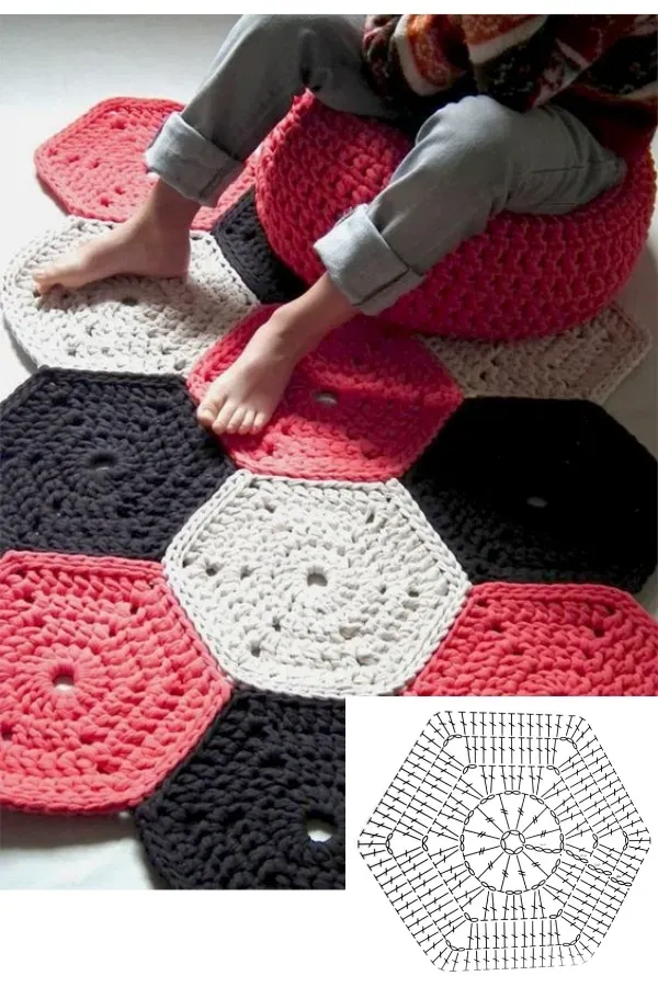 17 Ideias de Modelos e Cores para Fazer o Seu Tapete de Crochê, com Gráfico