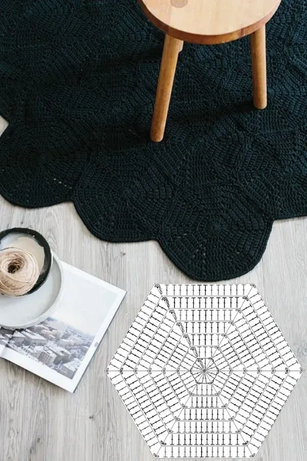 17 Ideias de Modelos e Cores para Fazer o Seu Tapete de Crochê, com Gráfico