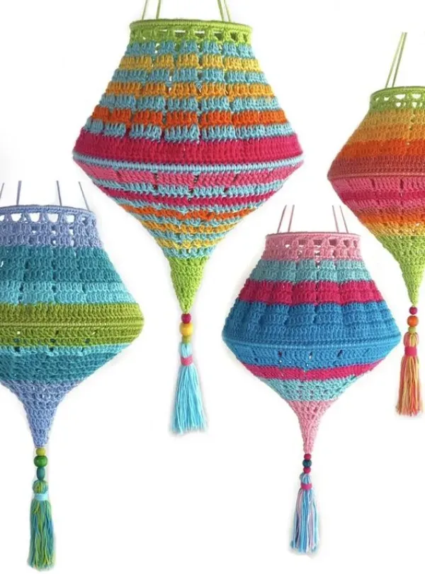 Decorar com Artesanato: Luminárias Pendentes de Crochê para Transformar Seu Espaço