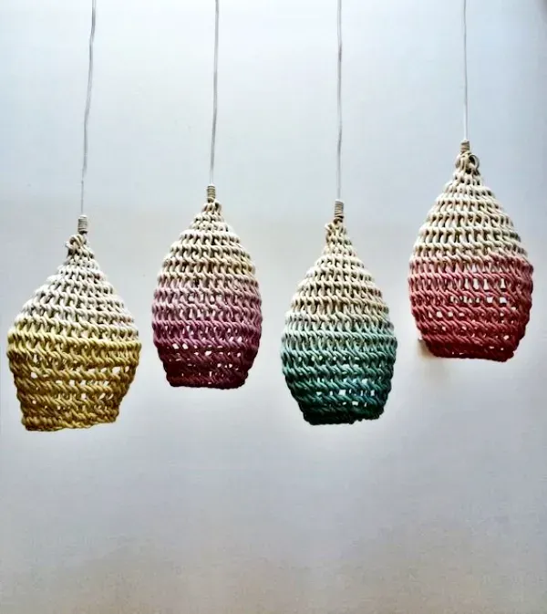 Artesanato na Decoração: Luminárias em Crochê que Transformam Ambientes com Efeito e Originalidade