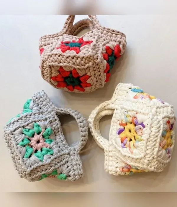 Tendência das Bolsas Artesanais: +21 Modelos de Bolsas de Crochê em Fio de Malha