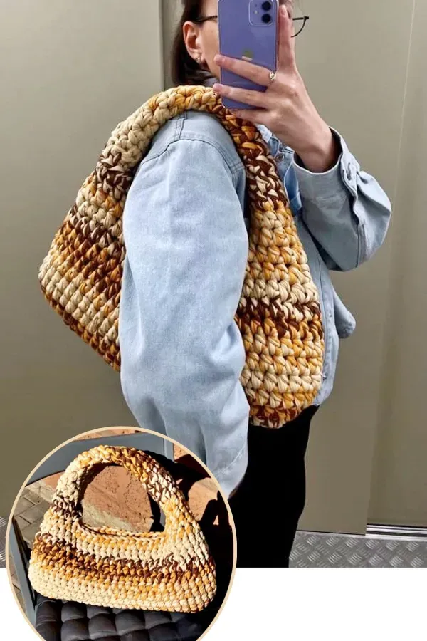 Tendência das Bolsas Artesanais: +21 Modelos de Bolsas de Crochê em Fio de Malha