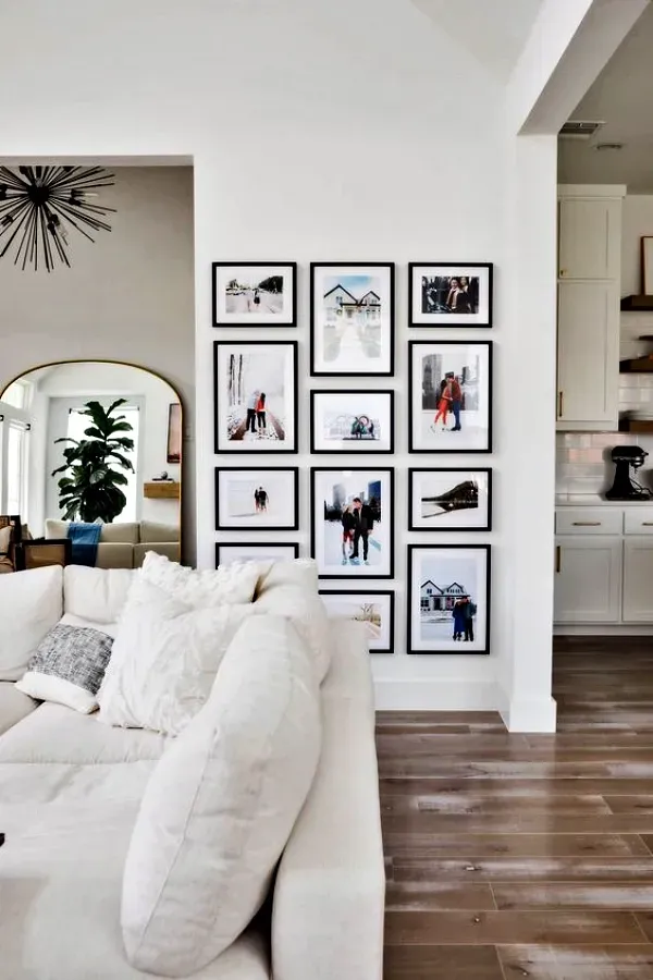 Emoldure suas memórias decorando com fotos na parede -18 Ideias inspiradoras