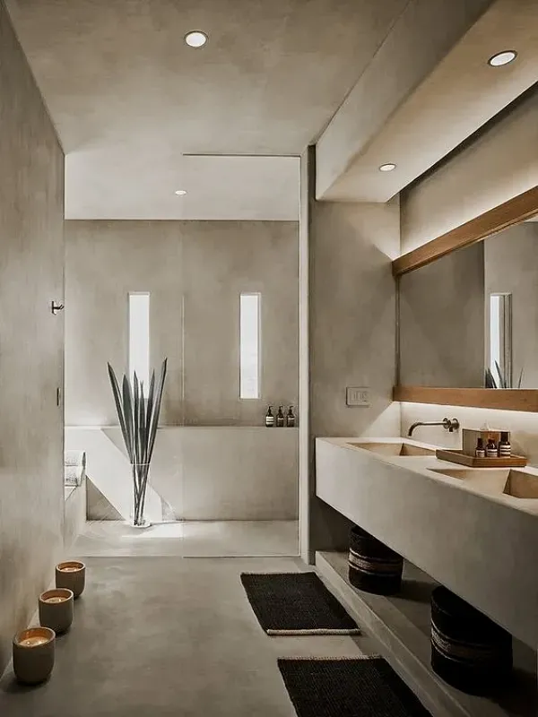 Casa Bonita: Ideias de Decoração com Cimento Queimado no Banheiro