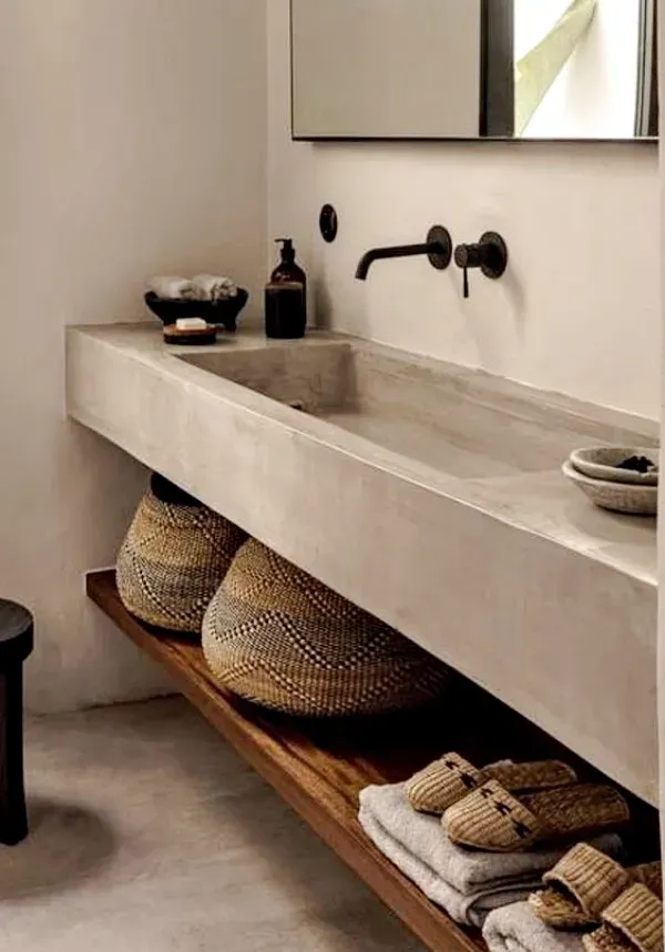 Casa Bonita: Ideias de Decoração com Cimento Queimado no Banheiro