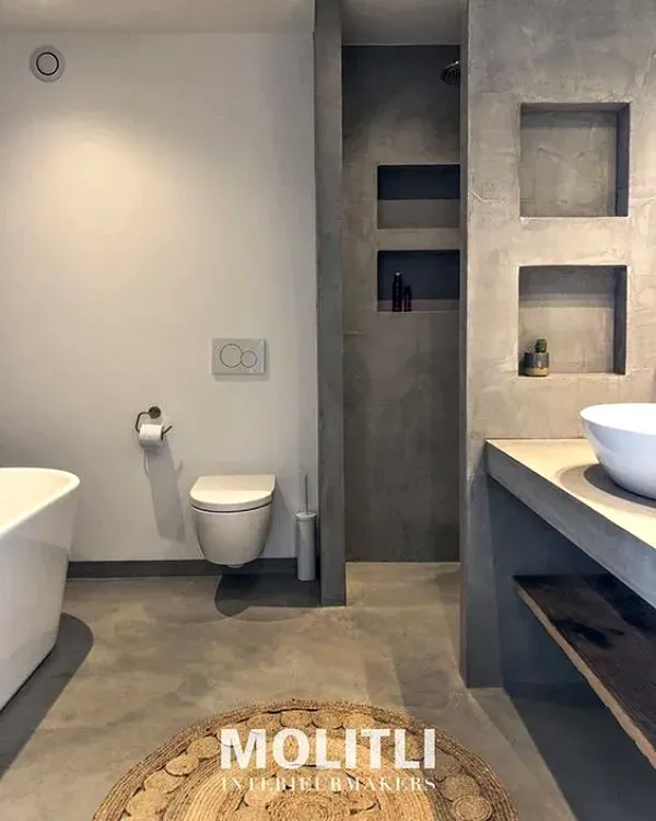 Casa Bonita: Ideias de Decoração com Cimento Queimado no Banheiro