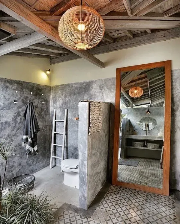 Casa Bonita: Ideias de Decoração com Cimento Queimado no Banheiro