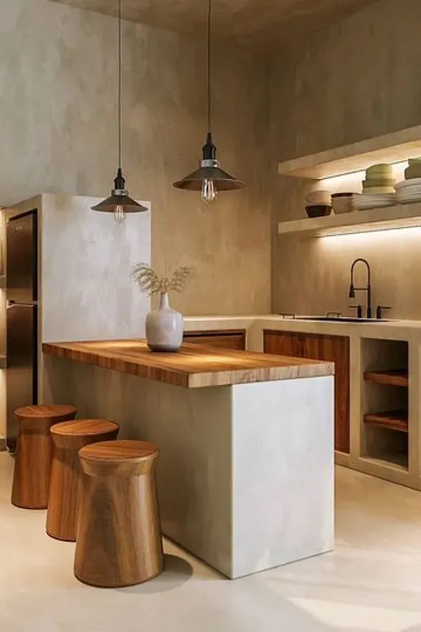 Casa Bonita e Moderna: Transforme sua Cozinha com Cimento Queimado!