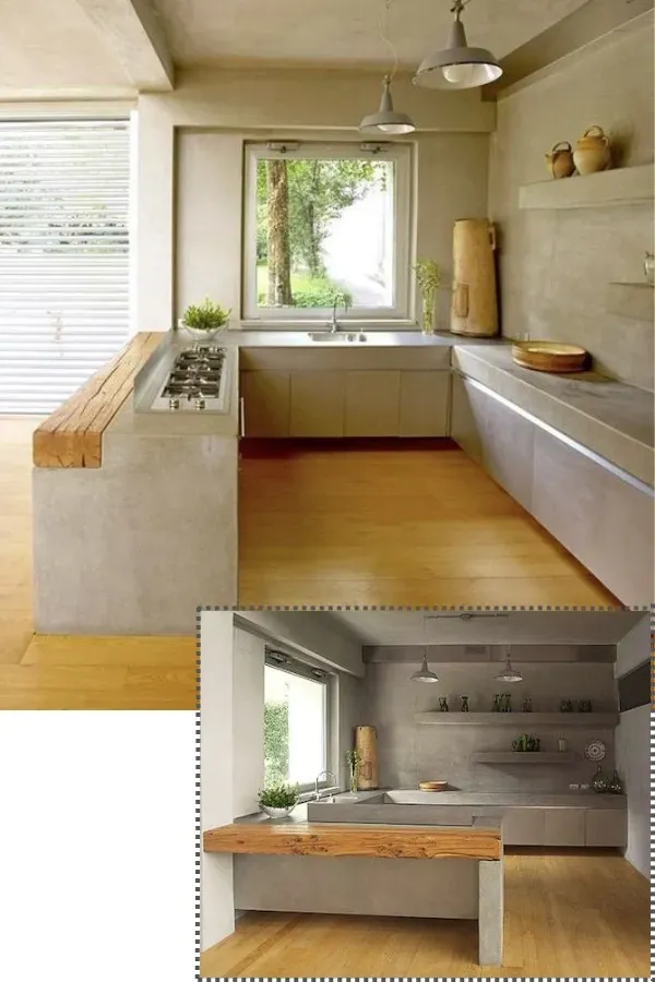 Casa Bonita e Moderna: Transforme sua Cozinha com Cimento Queimado!