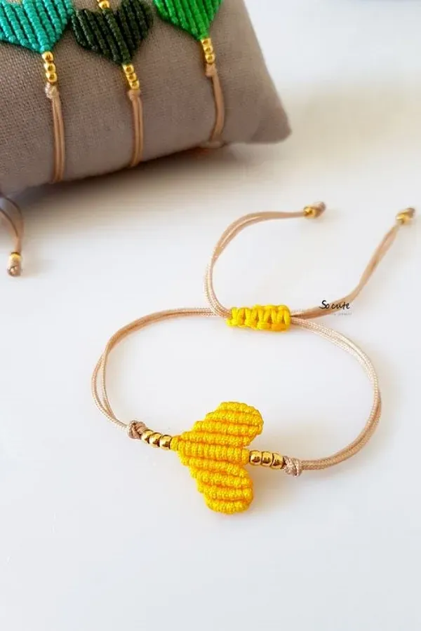 Macramê em forma de coração: O artesanato está na moda