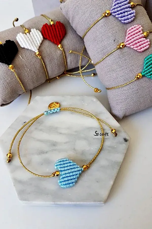 Macramê em forma de coração: O artesanato está na moda