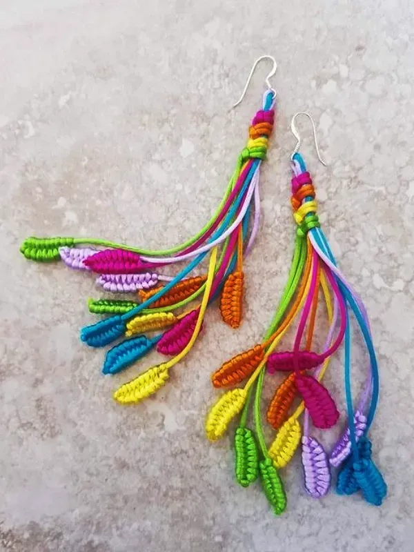 Artesanato criativo: +16 Modelos de brincos de macramê