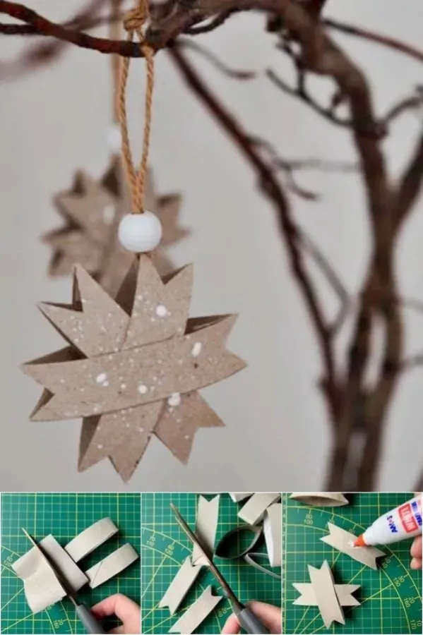 Ideias Criativas de Enfeites de Natal com Rolo de Papel para Divertir as Crianças
