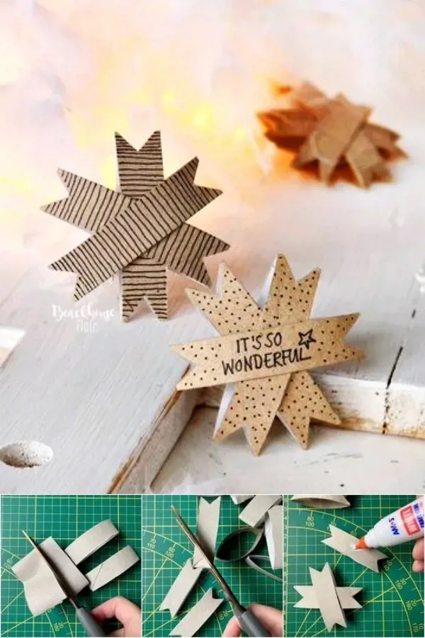 Ideias Criativas de Enfeites de Natal com Rolo de Papel para Divertir as Crianças