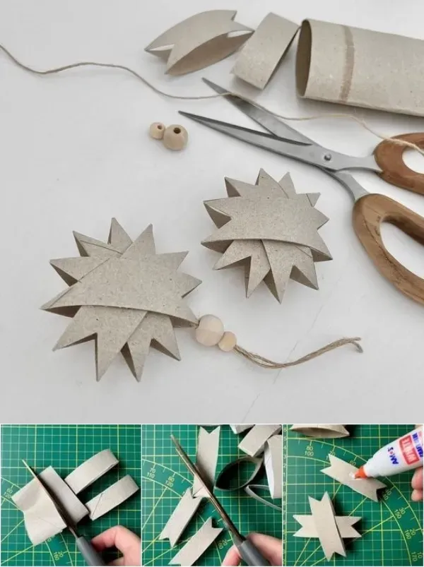 Ideias Criativas de Enfeites de Natal com Rolo de Papel para Divertir as Crianças