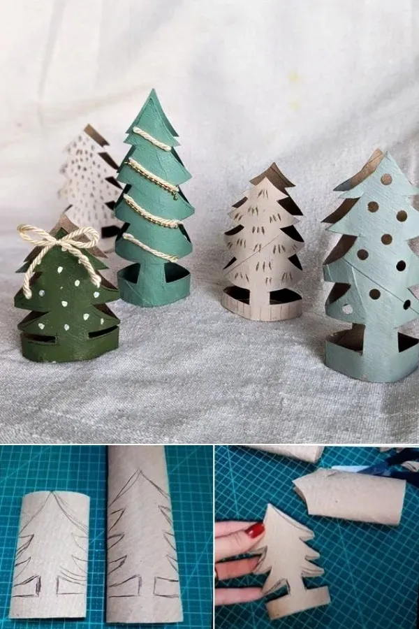 Ideias Criativas de Enfeites de Natal com Rolo de Papel para Divertir as Crianças