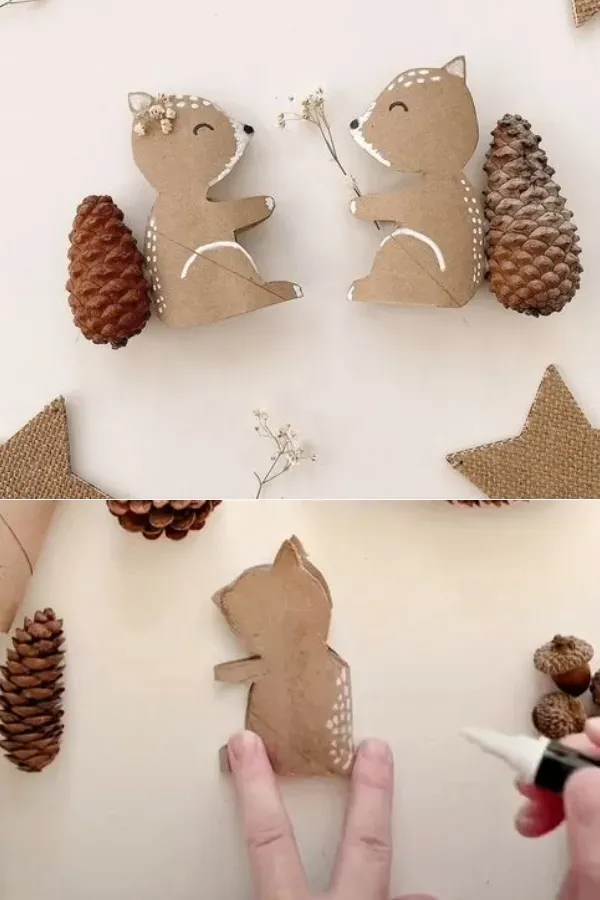 Ideias Criativas de Enfeites de Natal com Rolo de Papel para Divertir as Crianças