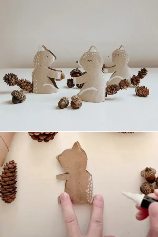 Ideias Criativas de Enfeites de Natal com Rolo de Papel para Divertir as Crianças