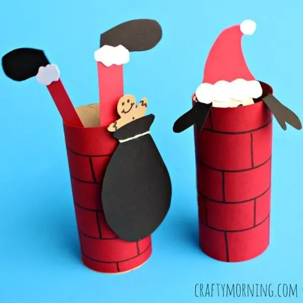 Ideias Criativas de Enfeites de Natal com Rolo de Papel para Divertir as Crianças