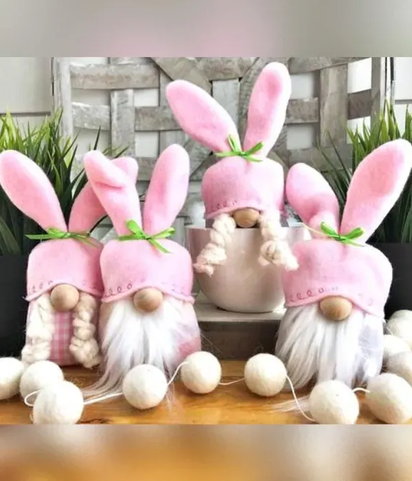 Preparando a Páscoa: Enfeites de Páscoa com gnomos da sorte
