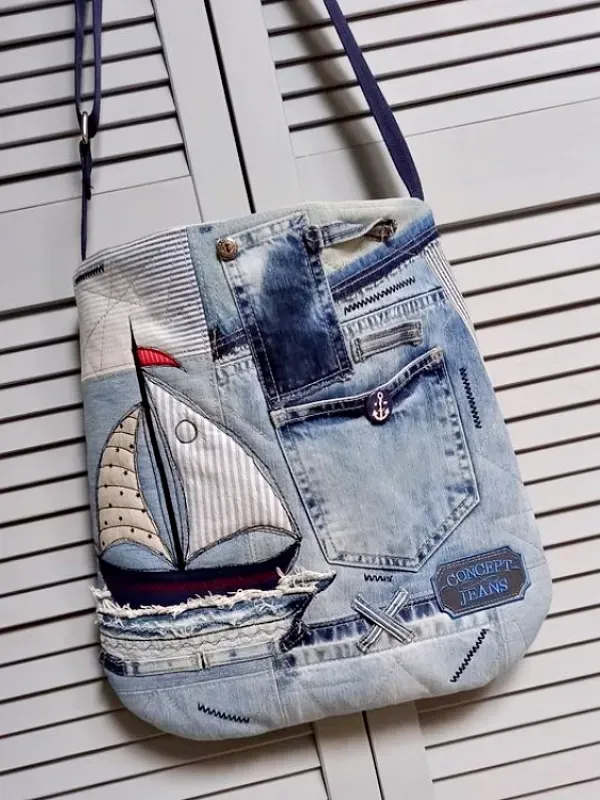 Calças de jeans velhas virando bolsas estilosas - recicle, reuse, refaça!