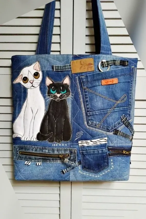 Calças de jeans velhas virando bolsas estilosas - recicle, reuse, refaça!