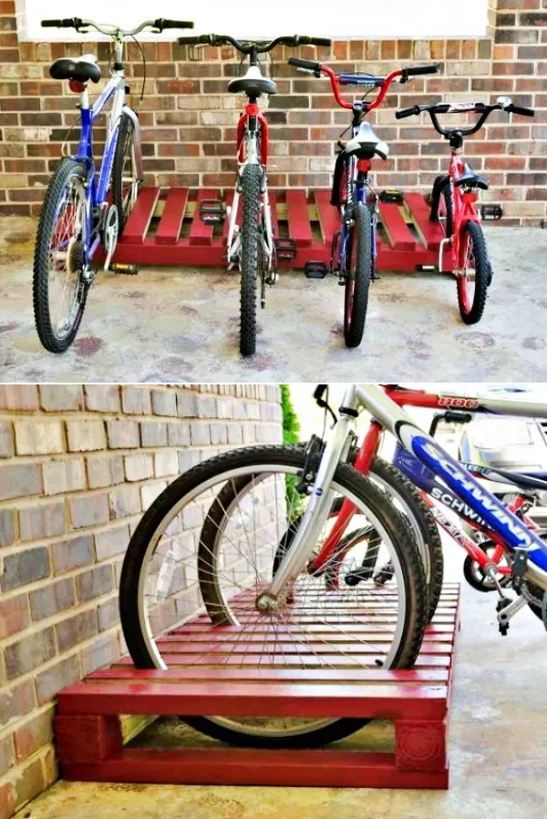 Ideias Criativas para Organizar sua Casa com Pallets- bicicletário