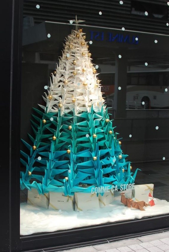 Árvore de natal criativa de origami tsuru - xstmas tree
