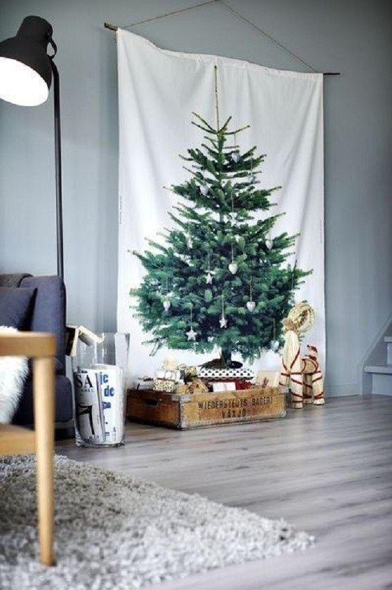 Árvore de natal criativa de foto de árvore painel - christmas tree
