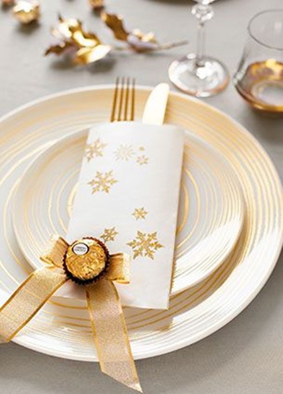 DIY - decoração de mesa de Natal - Ferrero Rocher
