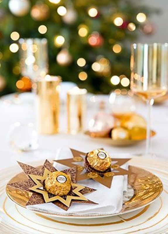 DIY - decoração de mesa de Natal - Ferrero Rocher