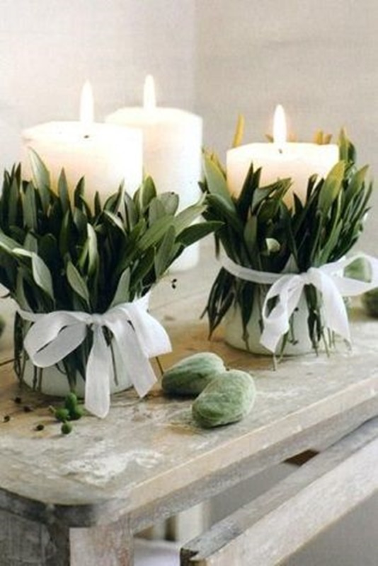 Velas decoradas - DIY - decoração de mesa de Natal