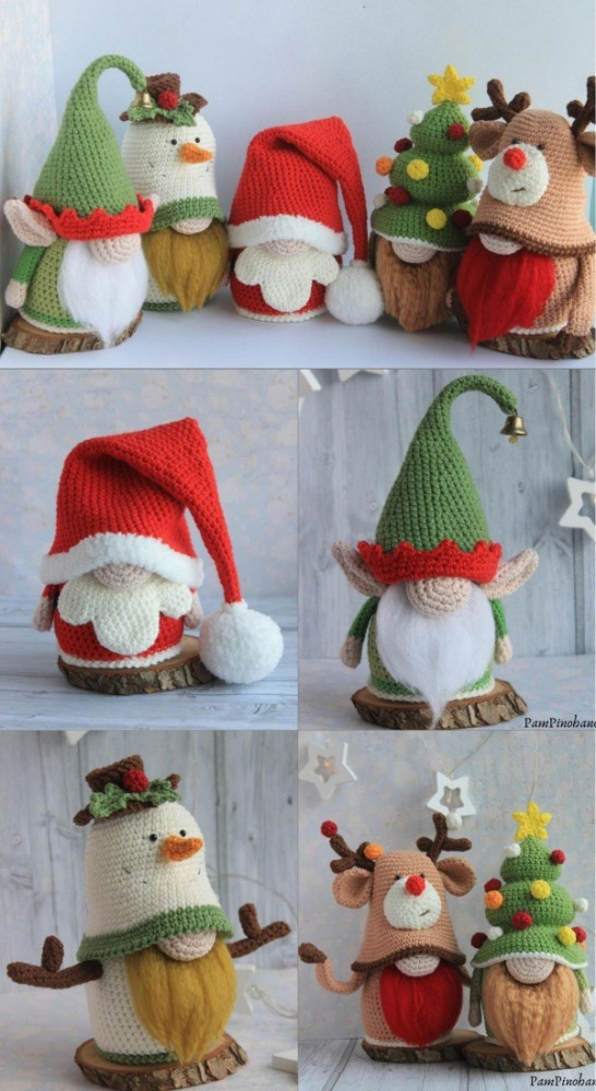 Gnomos amigurumi da sorte para presentear