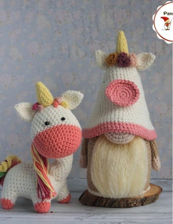 Gnomos amigurumi da sorte para presentear