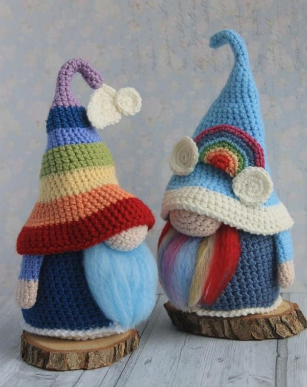 Gnomos amigurumi da sorte para presentear